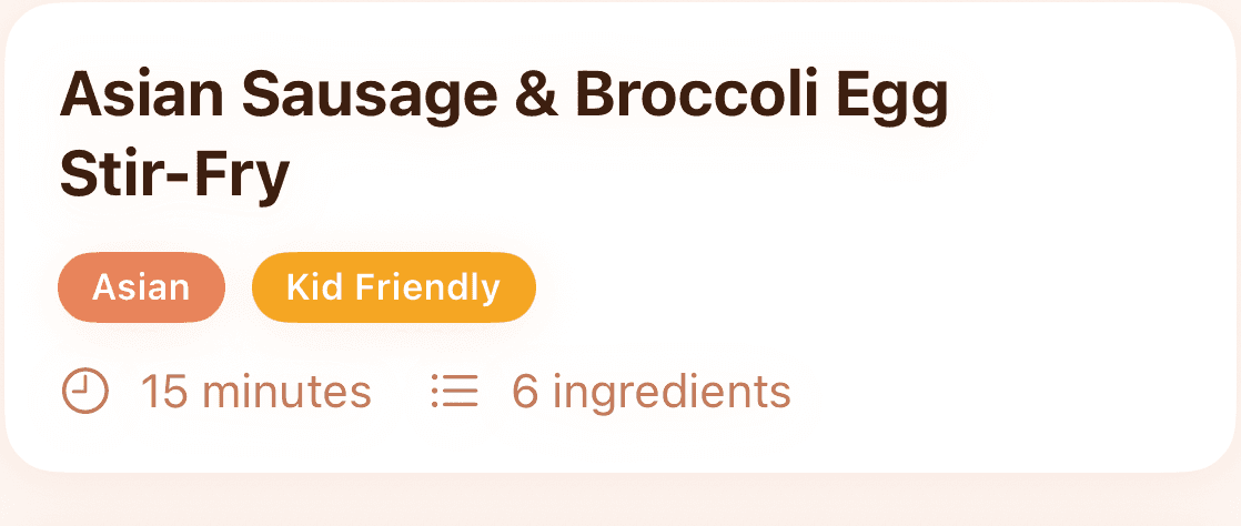 Asian Sausage & Broccoli Egg Stir-Fry — a Morela recipe